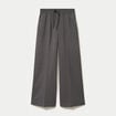 Pantalon large taille standard gris femme