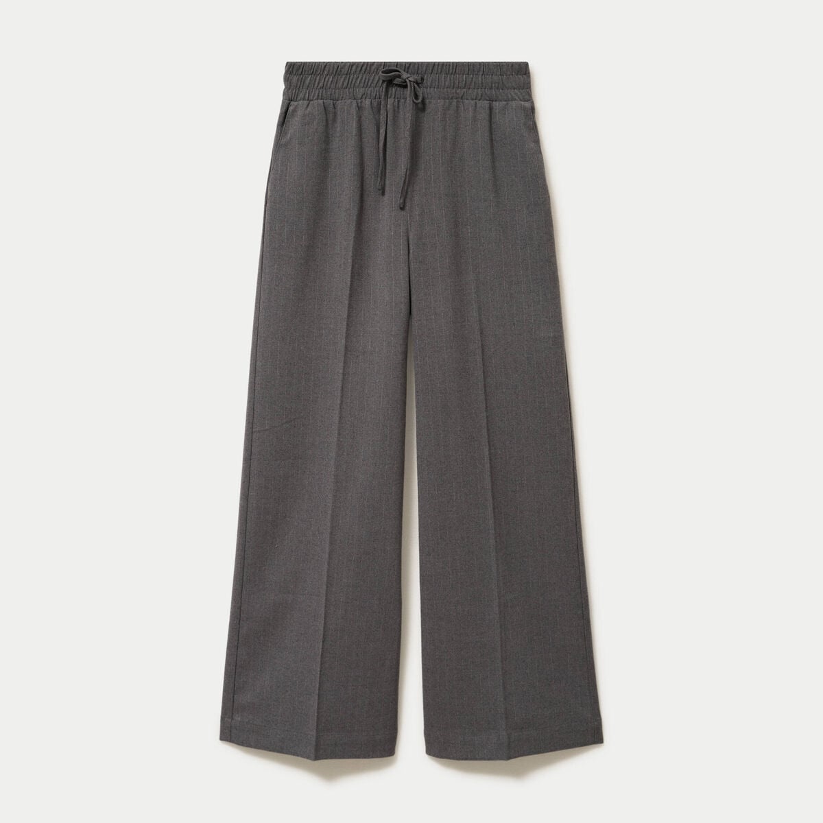 Pantalon large taille standard gris femme