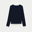 Doudou col rond manches longues bleu marine femme
