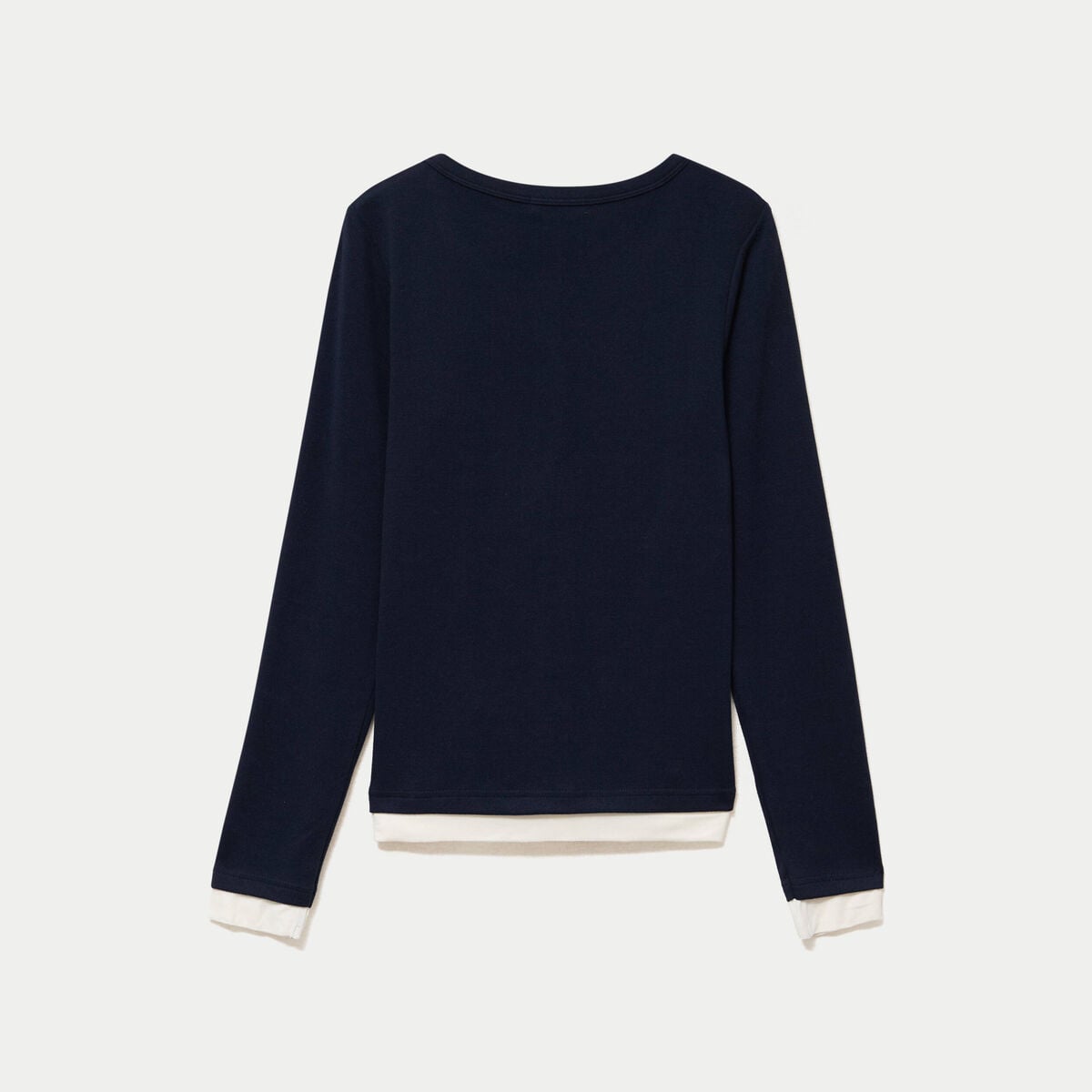 Doudou col rond manches longues bleu marine femme