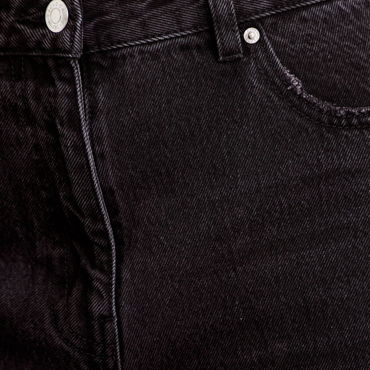 Jean barrel taille standard denim noir femme