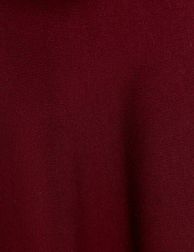 Jupe &eacute;vas&eacute;e en maille bordeaux femme