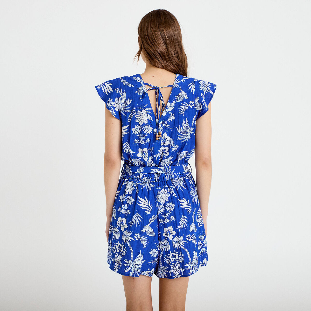 Combishort fluide bleu roi femme
