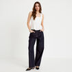 Top cintr&eacute; col carr&eacute; sans manches ecru femme