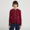 Pull p&eacute;plum avec boutons rouge fonc&eacute; femme