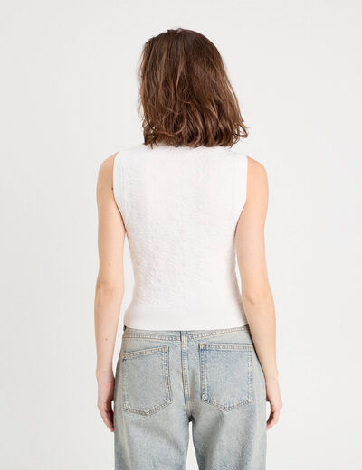 D&eacute;bardeur textur&eacute; blanc femme