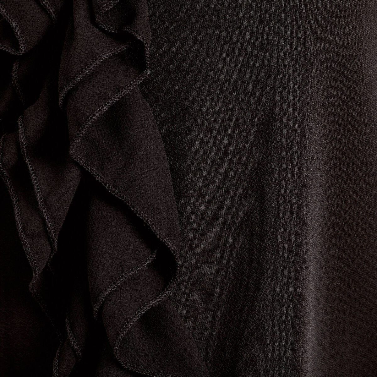 Blouse volants sans manches noir femme