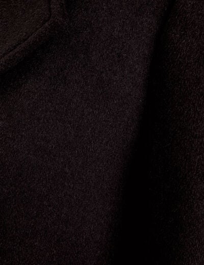 Caban col tailleur manches longues noir femme