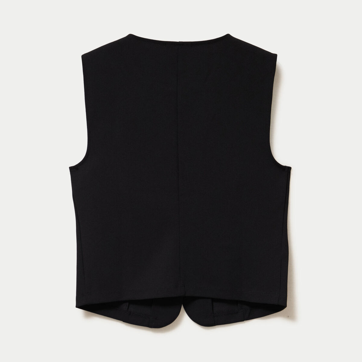 Gilet sans manches col rond noir femme