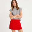 Jupe-short droite fentes rouge femme