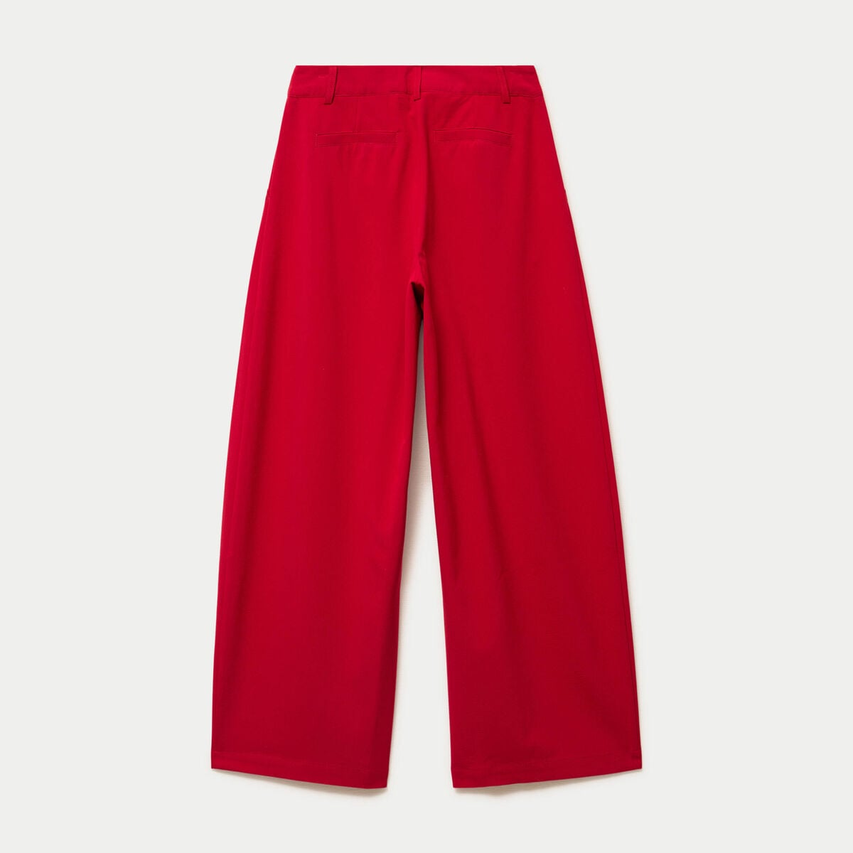 Pantalon barrel taille standard rouge femme