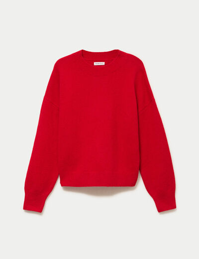 Pull col rond rouge femme