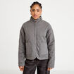 Veste matelass&eacute;e zipp&eacute;e gris clair femme
