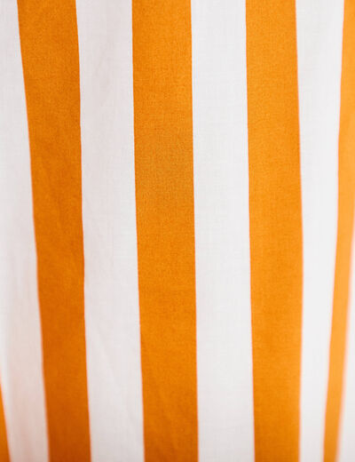 Pantalon jupe-culotte orange fluo femme