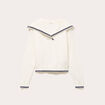 Pull col marin manches longues ecru femme