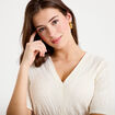 Blouse manches courtes ecru femme