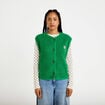 Gilet sans manches fausse fourrure vert fonc&eacute; femme