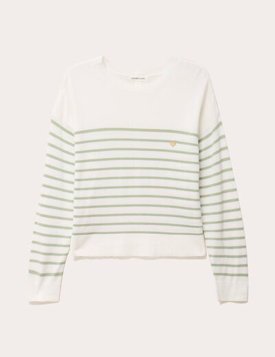 Pull manches longues vert pastel femme