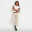 Pantalon chino avec ceinture amovible beige femme
