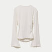 T-shirt ajust&eacute; col rond manches longues ecru femme