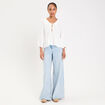 Blouse col claudine ecru femme