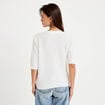 Gilet col v manches courtes ecru femme