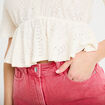 Blouse manches courtes ecru femme