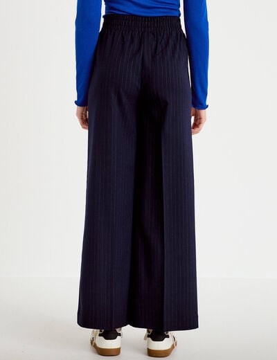 Pantalon bootcut taille standard bleu marine femme