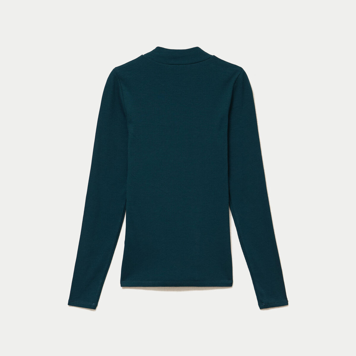T-shirt ajust&eacute; manches longues vert fonc&eacute; femme