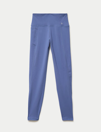 Leggings taille haute bleu fonc&eacute; femme