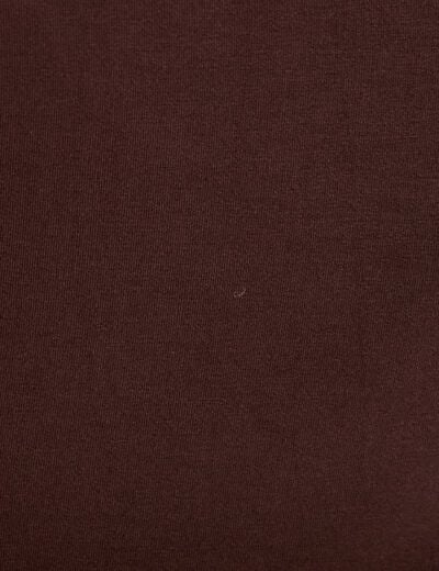 T-shirt uni &agrave; manches longues marron fonc&eacute; femme