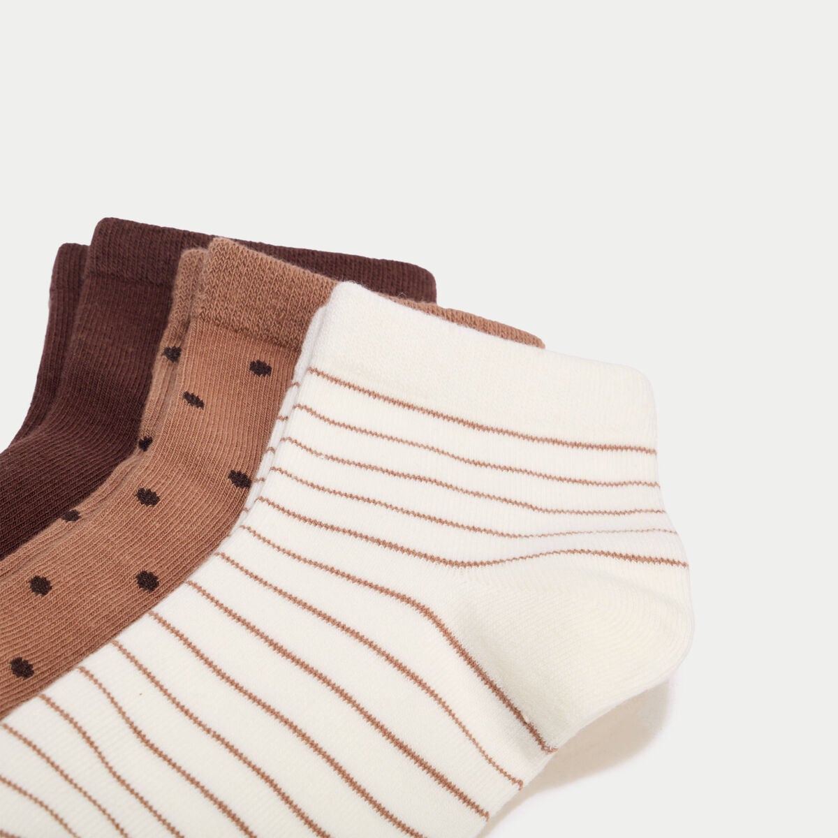 Lot de 3 paires chaussettes marron fonc&eacute; femme