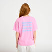 T-shirt droit col rond manches courtes rose corail femme