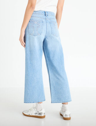 Jean wide leg cropped Bridgerton denim triple stone femme