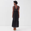 Robe longue &eacute;vas&eacute;e bretelles noir femme