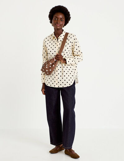 Chemise oversize manches longues blanc femme
