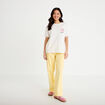 Pantalon large jaune clair femme