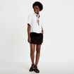 Jupe-short trap&egrave;ze en jean denim noir femme