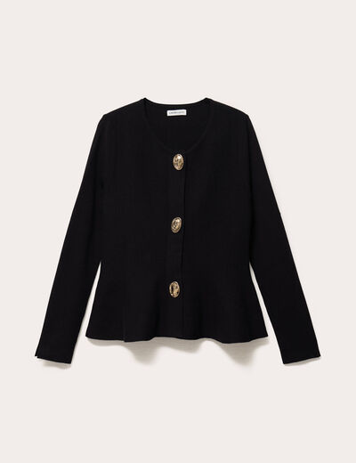 Gilet p&eacute;plum noir femme