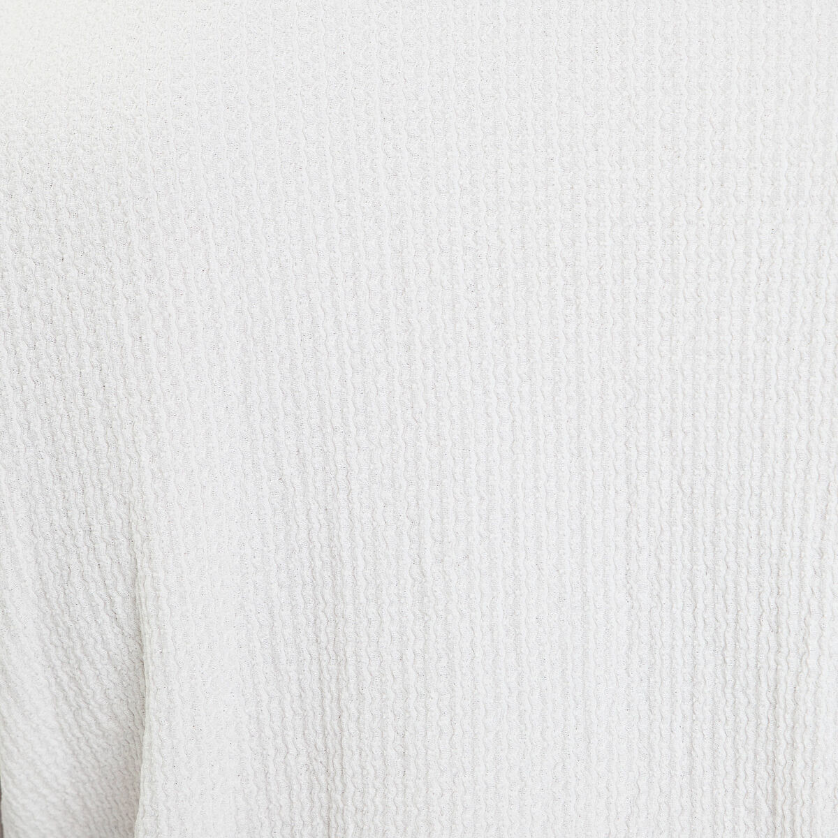 Blouse cropped grand col brod&eacute; ecru femme