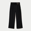 Pantalon bootcut avec ceinture noir femme
