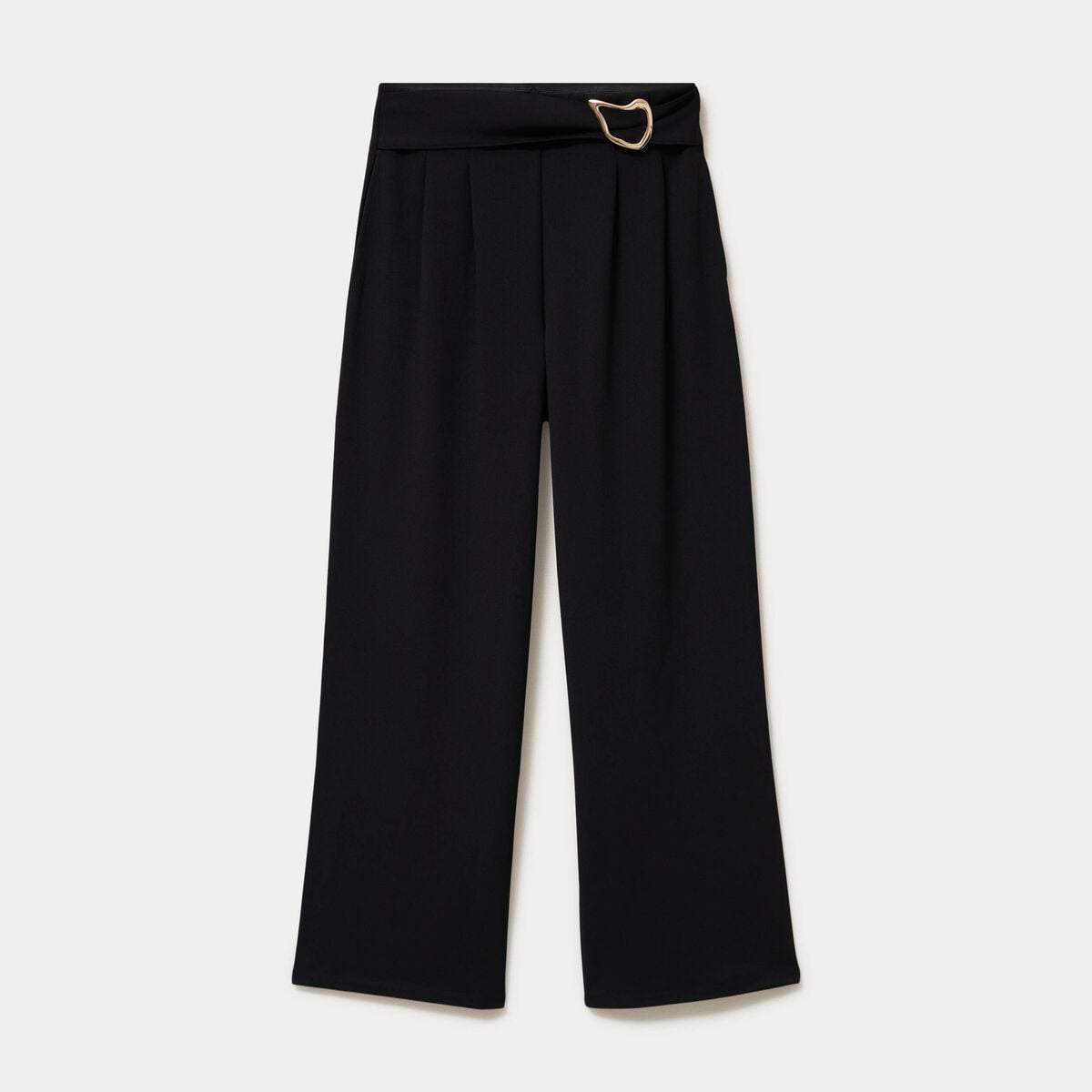 Pantalon bootcut avec ceinture noir femme