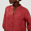 Blouse brod&eacute;e col mao manches 3/4 vieux rose femme