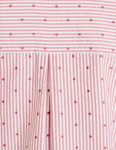 Chemise droite manches longues rouge clair femme