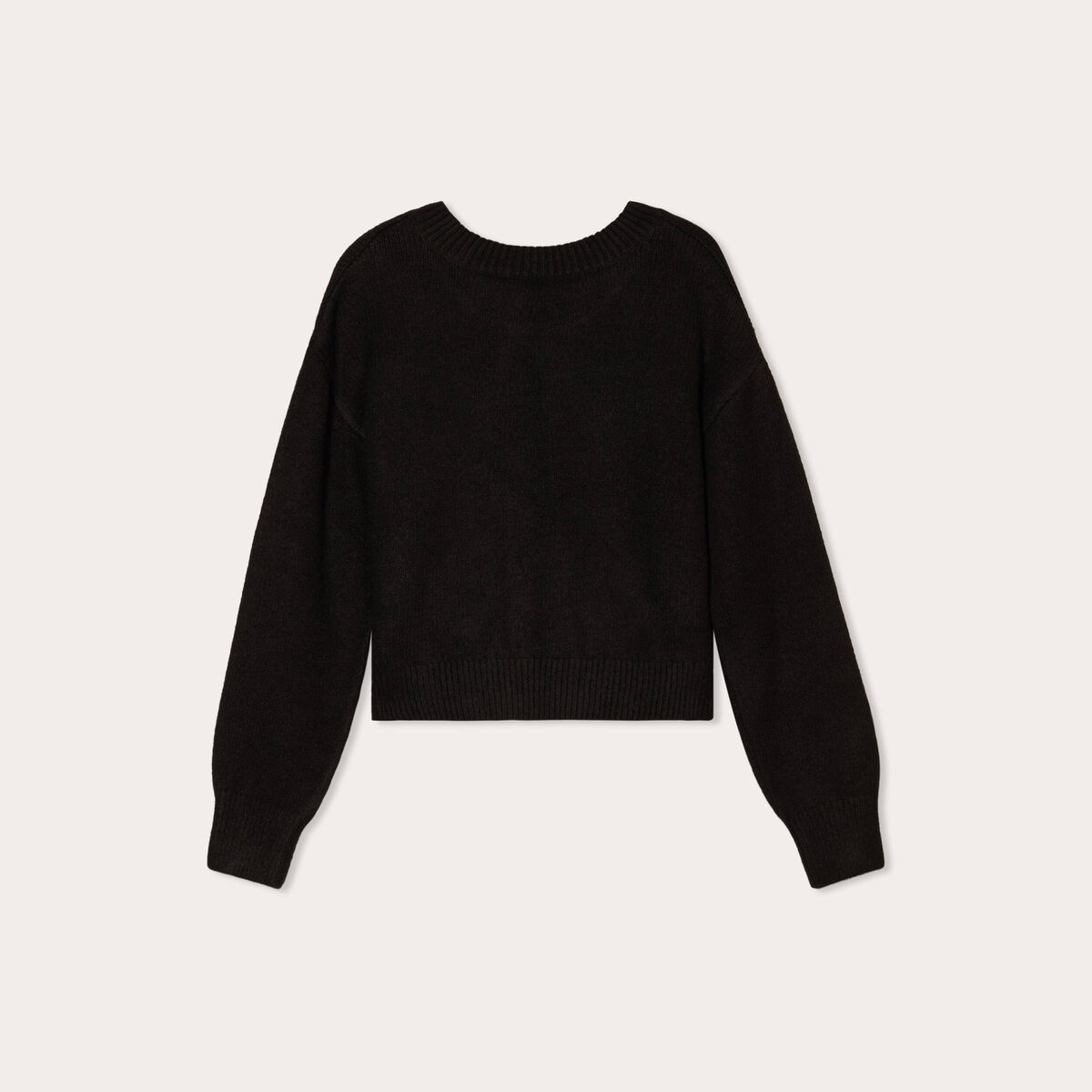 Gilet court nou&eacute; noir femme