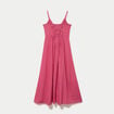 Robe longue &eacute;vas&eacute;e col coeur rose framboise femme