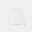 Chemise droite pliss&eacute;e manches longues ecru femme
