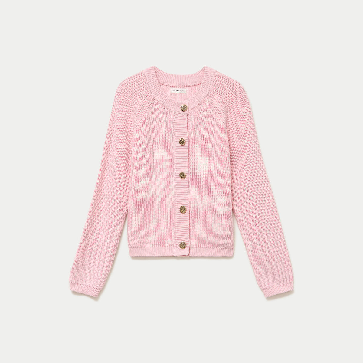 Gilet manches longues rose clair femme