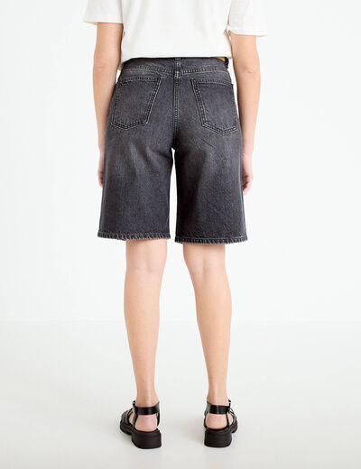 Bermuda en jean denim noir femme