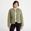 Veste matelass&eacute;e brod&eacute;e vert kaki femme